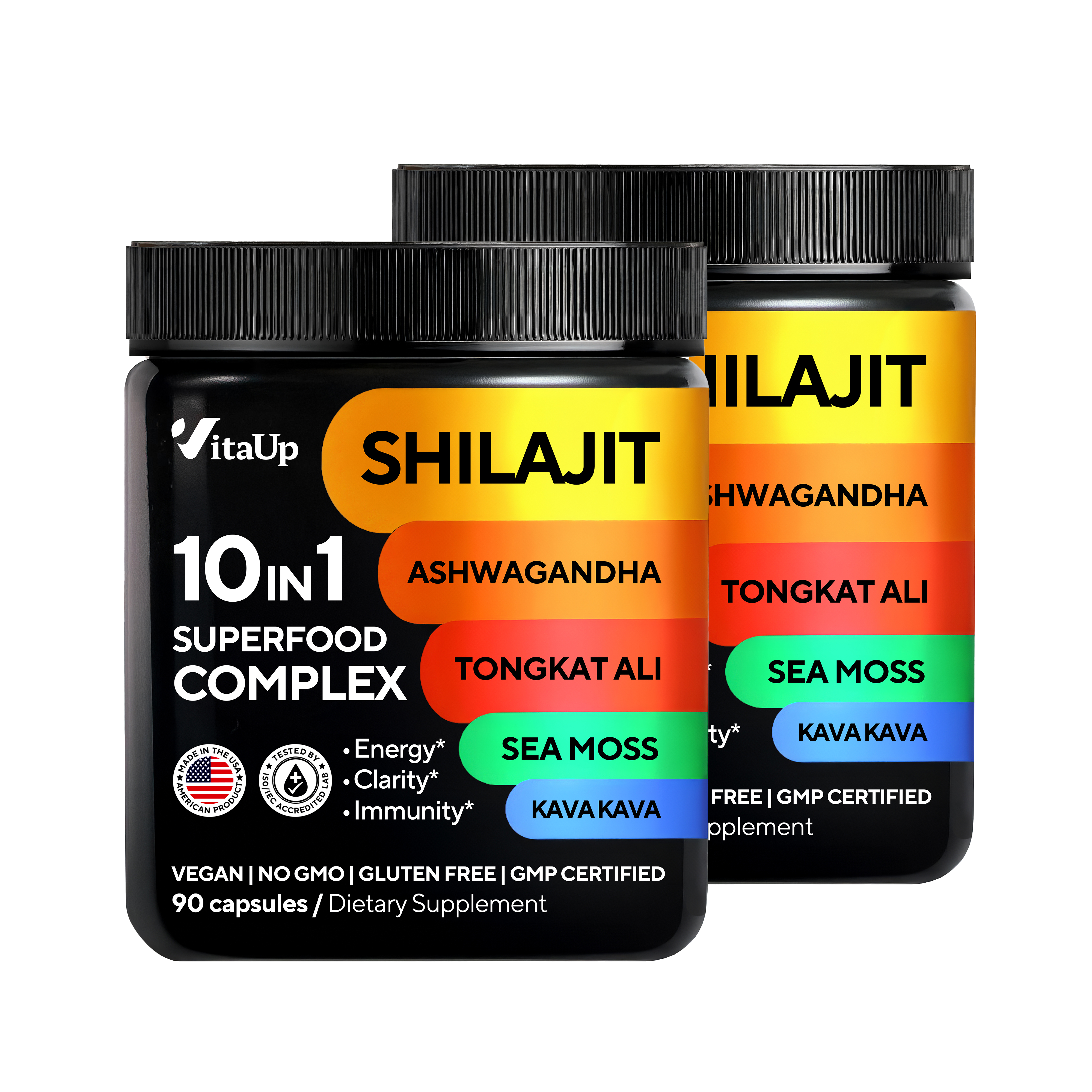 Two bottles of VitaUp Complex Shilajit – enhanced strength and wellness combo