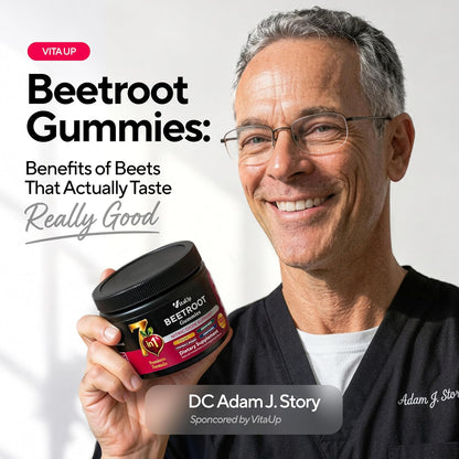 VitaUp Beet Root Gummies – Beetroot Gummies with CoQ10, Grape Seed, Vitamin C, B12 & B3 – Beets Gummies for Circulation Support – Beet Supplement for Energy & Immune Support – 120 Beets Chews