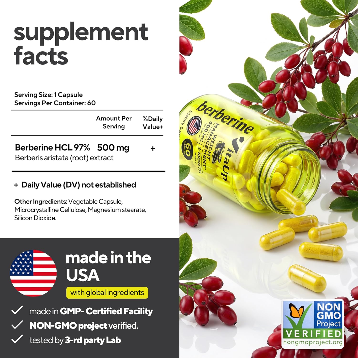 Berberine HCL 97% 500 mg
