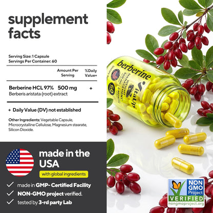 Berberine HCL 97% 500 mg