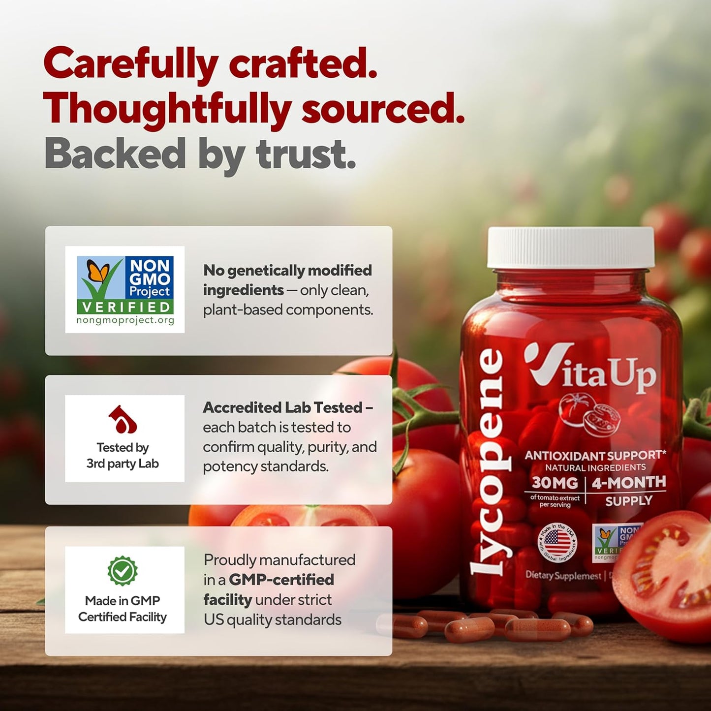 non-gmo, lab tested, gmp-certified facility