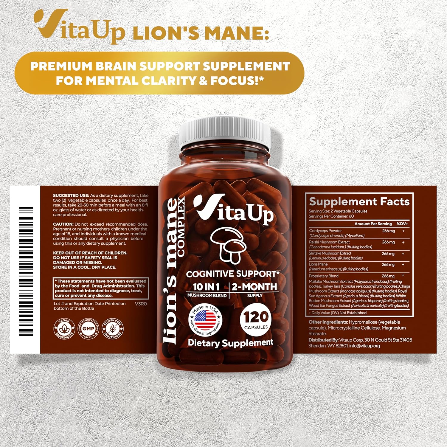 Premium brain support supplement for mental clarity & focus
