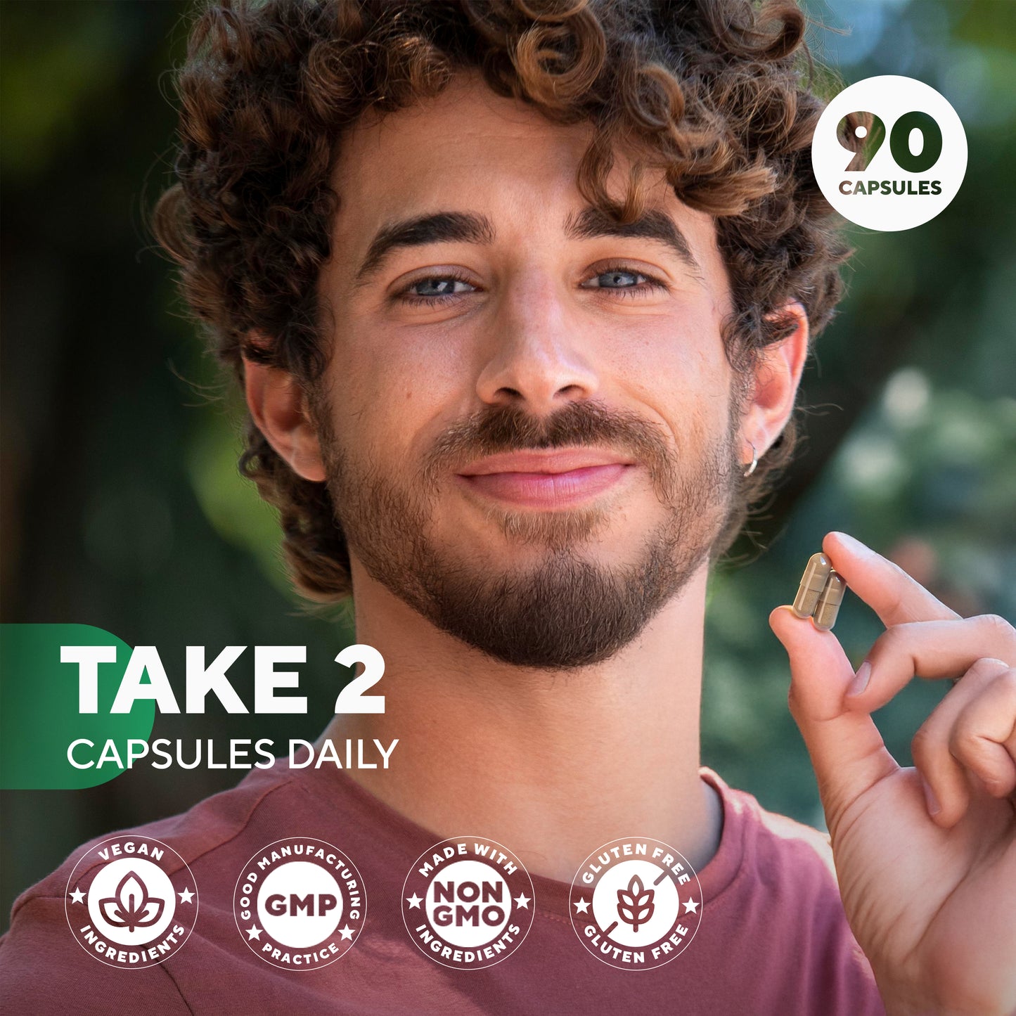 Usage instruction for VitaUp Shilajit – take two capsules daily with water for optimal results.