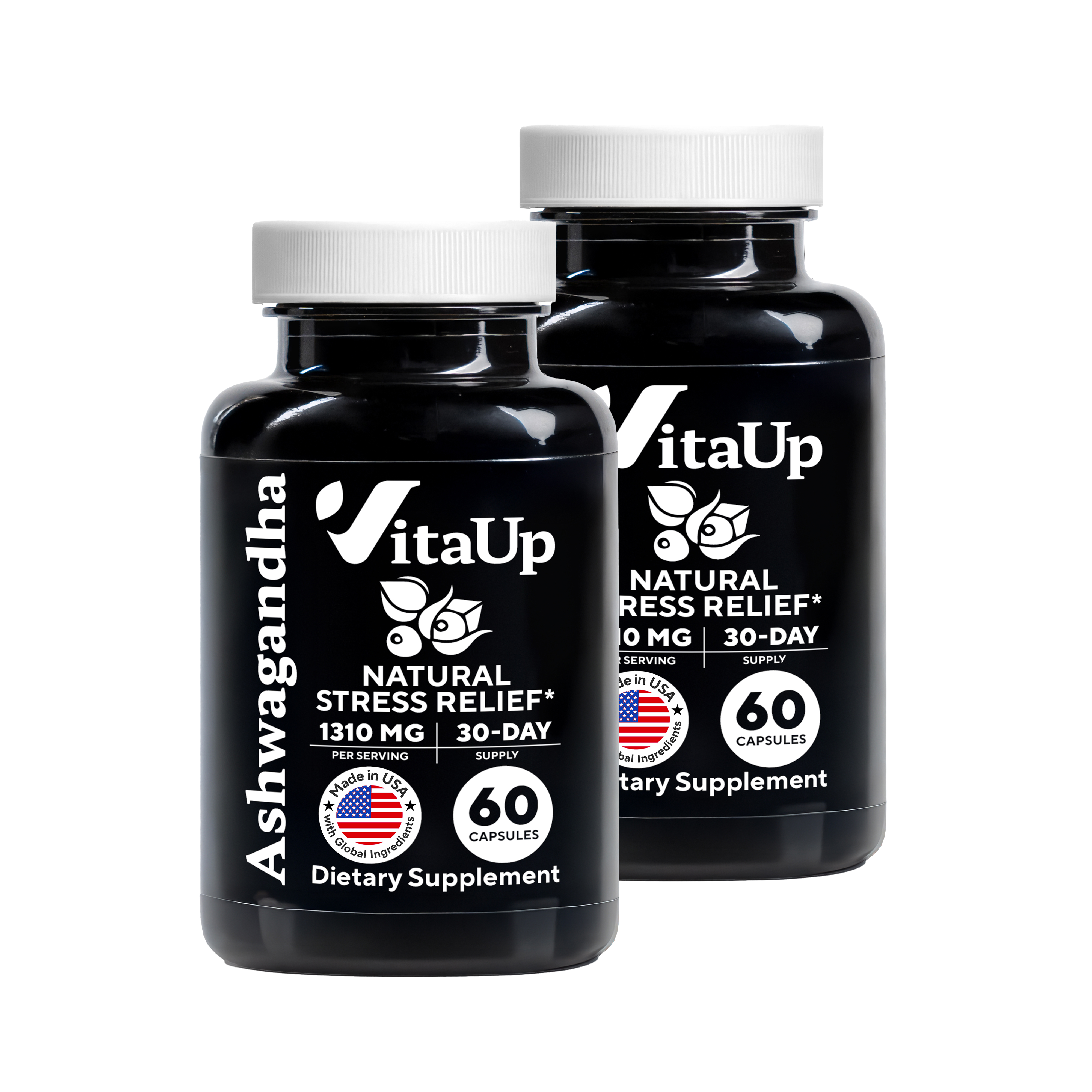 Two-pack of VitaUp Ashwagandha for mood and cortisol balance
