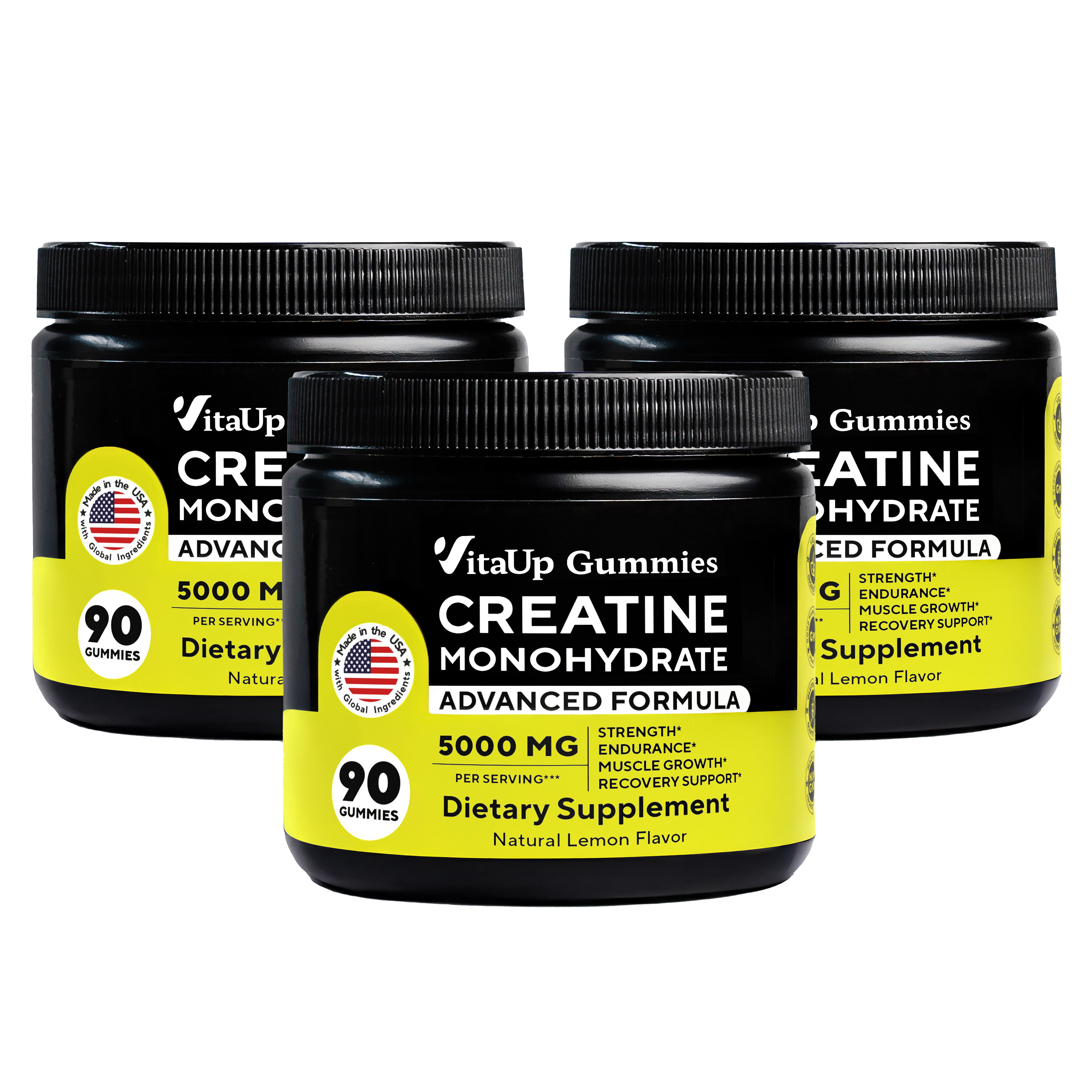 Triple bundle of VitaUp Creatine Gummies for endurance and power